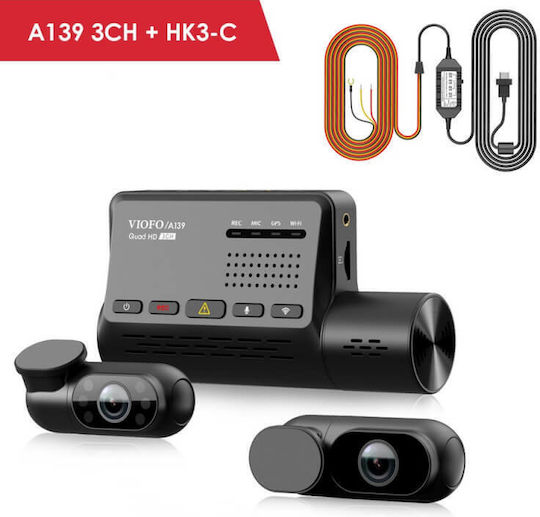 Viofo A139 3CH Σετ Κάμερα DVR Αυτοκινήτου 1440P Wi-Fi, GPS & Κάμερα Οπισθοπορείας