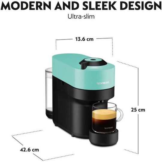 Nespresso Vertuo Pop Καφετιέρα για Κάψουλες Vertuo Aqua Mint