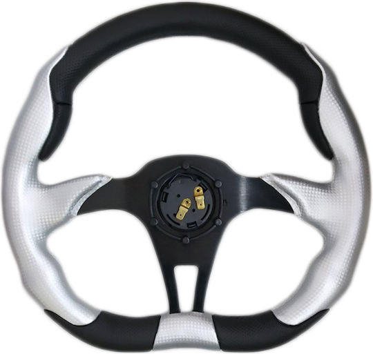 Simoni Racing Τιμόνι Αυτοκινήτου Χ5 Τριάκτινο Μαύρο/Ασημί