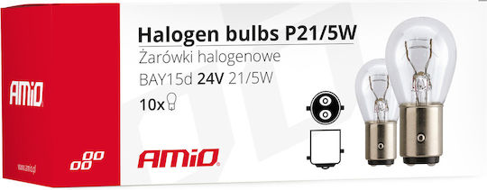 AMiO Lampen Auto P21/5W-BAY15D-1157 Halogen 24V 10Stück