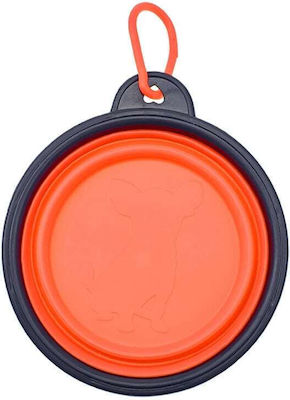 Bowls Dog Food & Water Orange made of Silicone