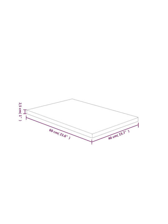 vidaXL Rectangular Bathroom Vanity Unit made of Solid Wood 60x40x2.5cm 342940 1pcs