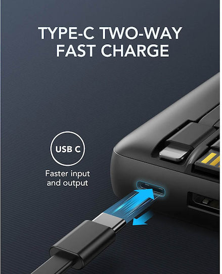 Veger VP2047 Power Bank 20000mAh με Θύρα USB-A και Θύρα USB-C Μαύρο