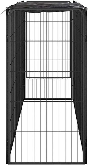 vidaXL Parc Pliabil Metalic Pentru Câini Cu 10 Panouri 200x50x100cm Negru