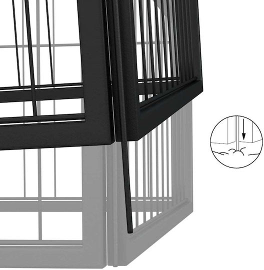 vidaXL Parc Pliabil Metalic Pentru Câini Cu 10 Panouri 200x50x100cm Negru