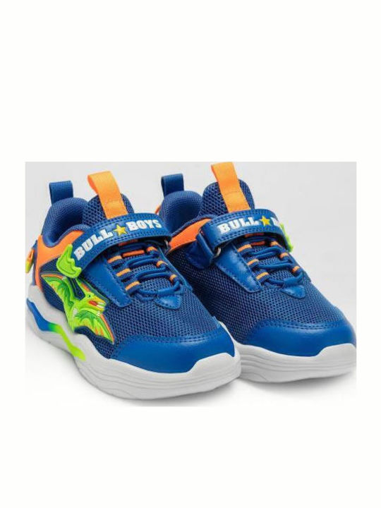 Παιδικά Sneakers με Σκρατς & Φωτάκια Μπλε
