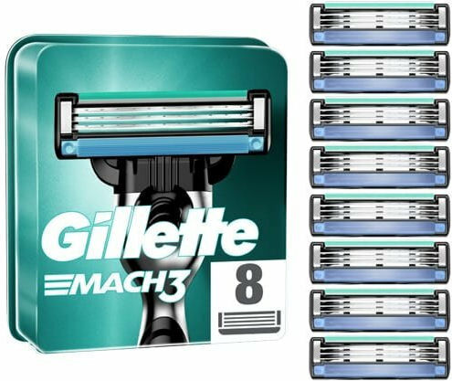 Gillette Mach 3 Резервни глави с 3 остриета и лубрикантна лента 8бр