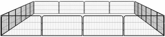 vidaXL Metal Dog Park with 20 Panels 600x400x50cm Black