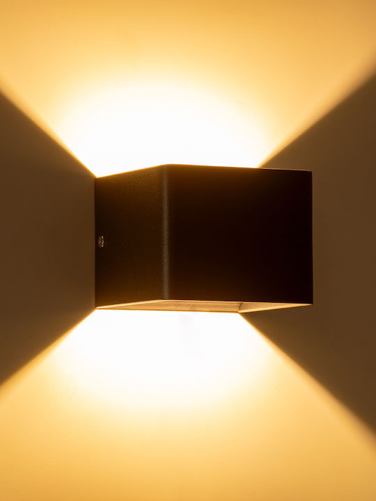 GloboStar Circoa Wall-Mounted Outdoor LED Ceiling Lamp IP44 10W with Warm White Double Beam Light 10x8x10cm