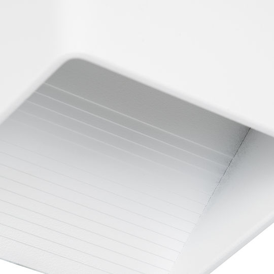 GloboStar Circoa Επιτοίχια Εξωτερική Πλαφονιέρα LED IP44 10W με Θερμό Λευκό Φως Διπλής Δέσμης 10x8x10εκ.