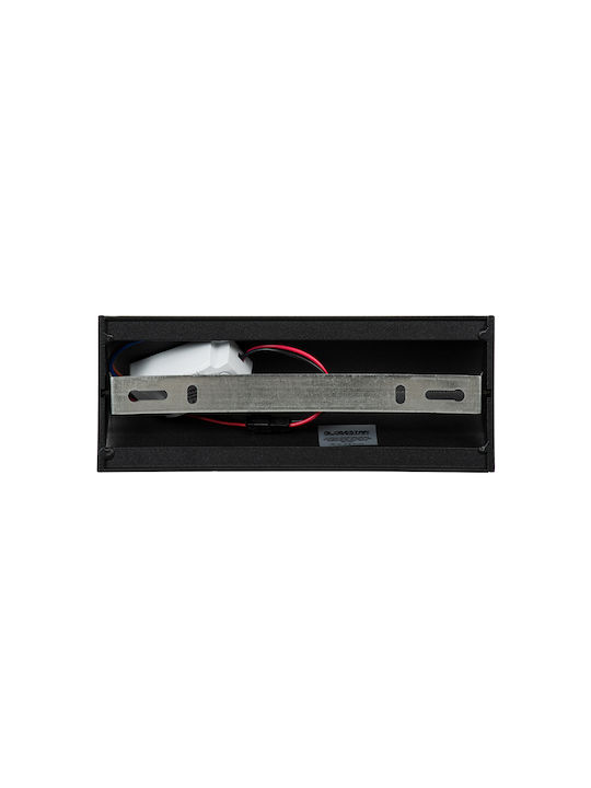 GloboStar Circoa Επιτοίχια Εξωτερική Πλαφονιέρα LED IP44 10W με Θερμό Λευκό Φως Διπλής Δέσμης 20x8x10εκ.