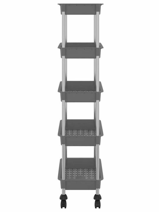 vidaXL vidaXL Metallisches Küchenwagen Mit 5 Ebenen Grau 40x22x116cm