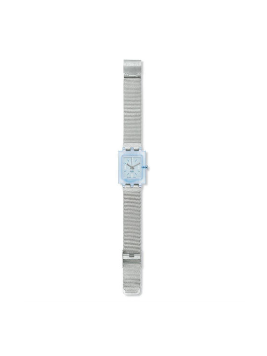 Swatch Day Care Metallic-Armband Silber 18mm