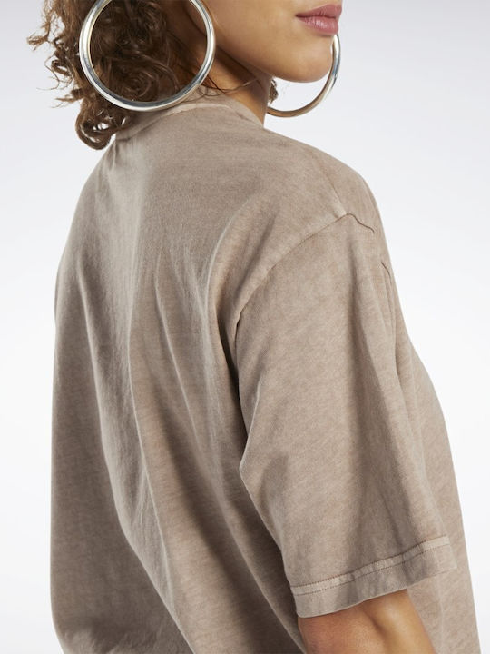 Boxy Γυναικείο T-shirt Μπεζ