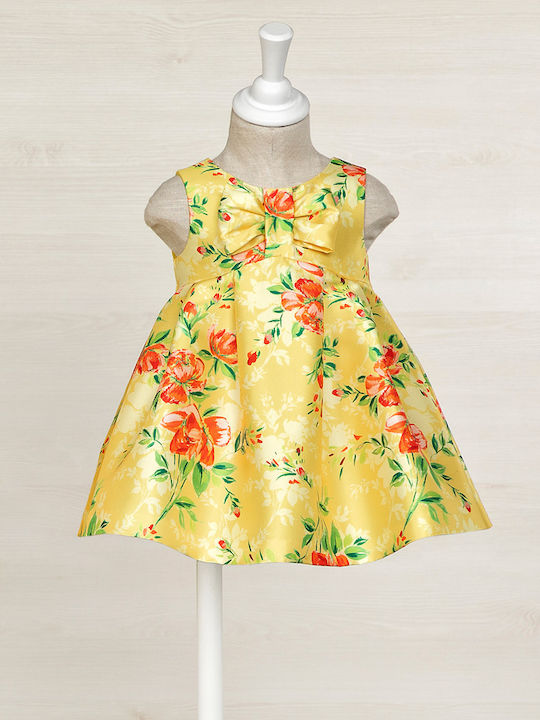 Rochie pentru Copii Fără mâneci Floral Galben