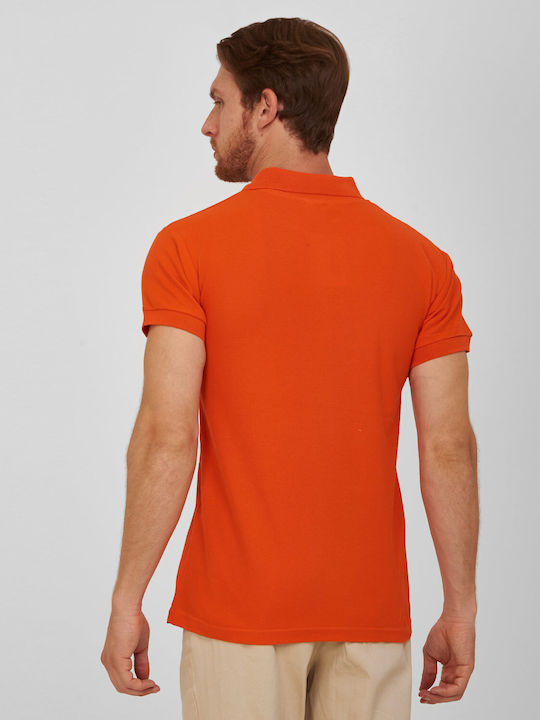 Donini Orange Baumwoll-Poloshirt in einfarbiger Farbe für den ganzen Tag, Freizeit, Business, Sport