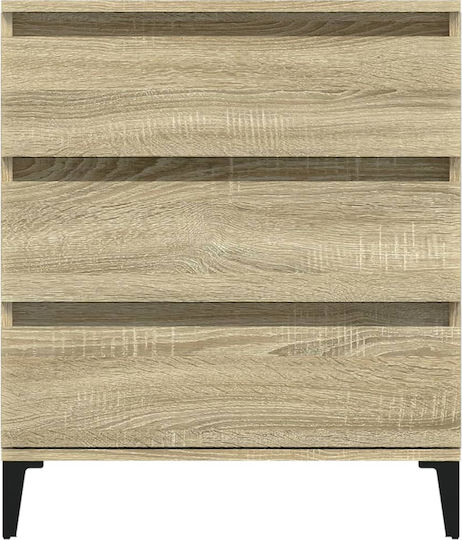 Wooden Bedroom Chest of Drawers with 3 Drawers 60x35x70cm