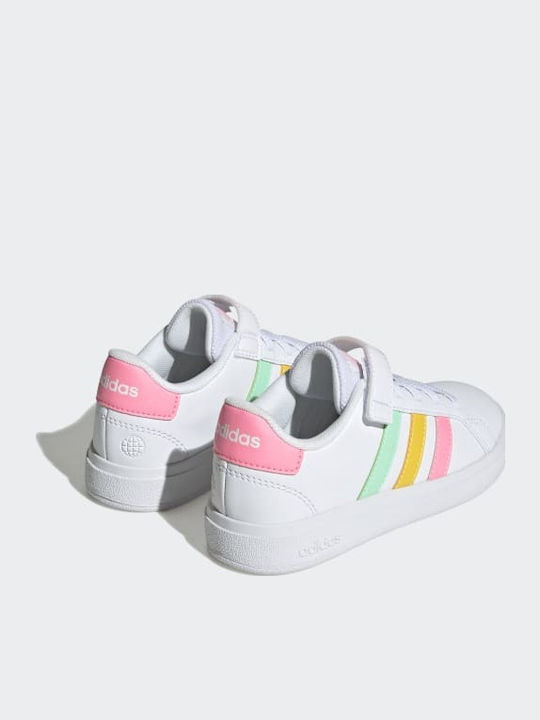 Grand Court GRAND COURT 2.0 Kids Sneakers with Scratch Cloud White / Pulse Mint / Beam Pink