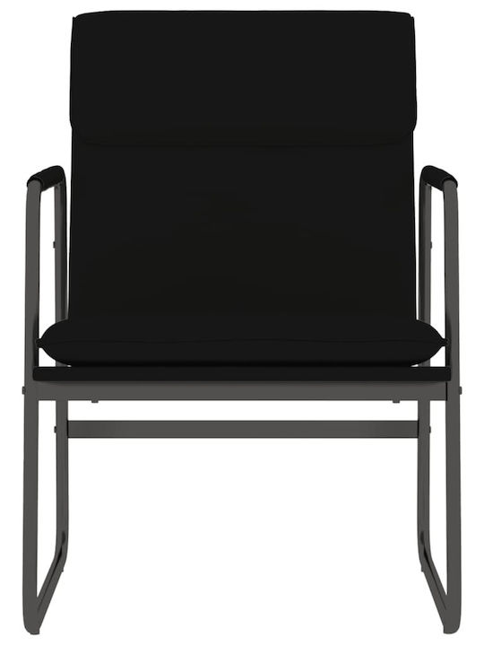 Πολυθρόνα Επισκέπτη με Μπράτσα Μαύρη 55x64x80cm