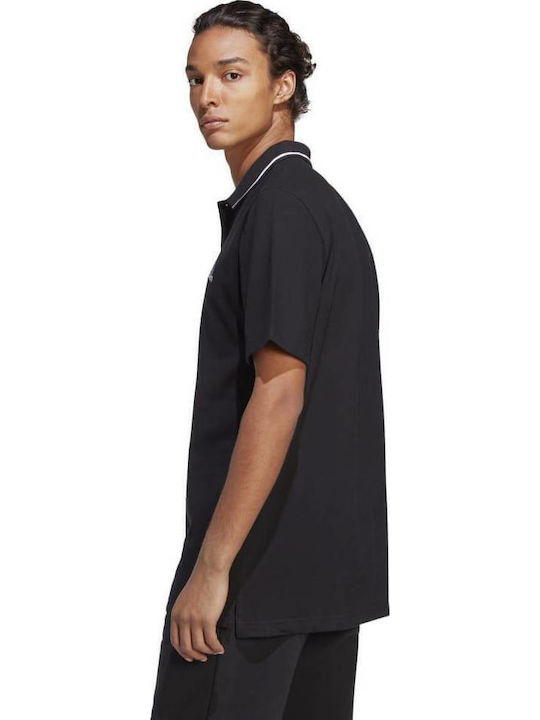 Essentials Pique Polo T-shirt Μαύρο
