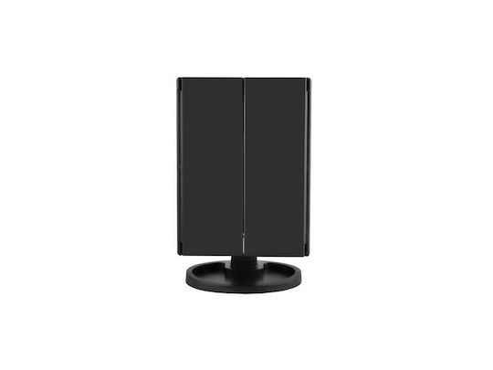 Makeup Mirror Tabletop with Light Zoom x3 34x27cm Black
