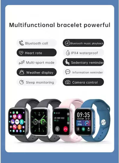 T99 Smartwatch με Παλμογράφο (Ροζ)
