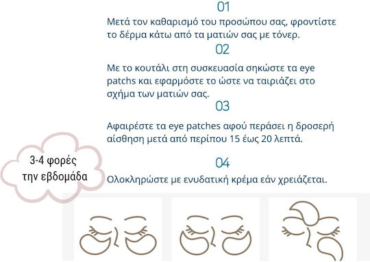 Petitfee Gold Hydrogen Patches Ματιών για Αντιγήρανση 60τμχ