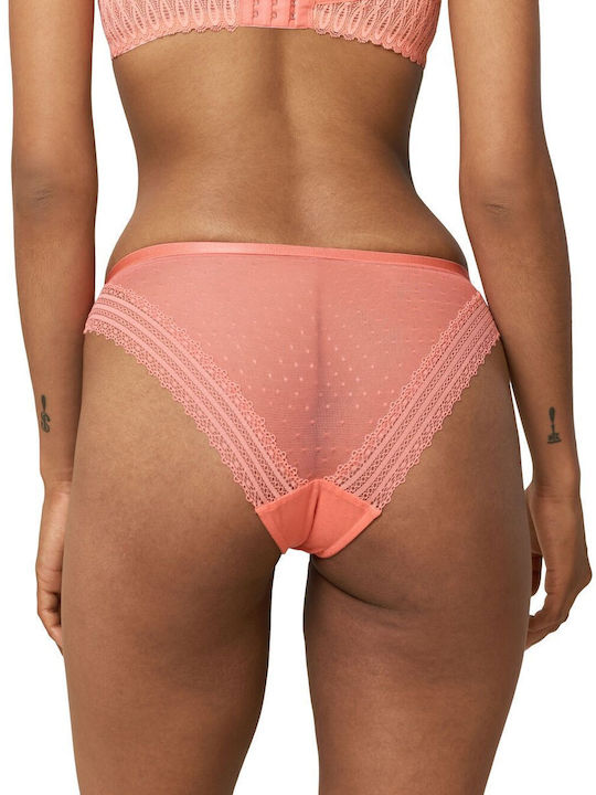 Triumph Tempting Tulle Tai Γυναικείο Slip με Δαντέλα Πορτοκαλί