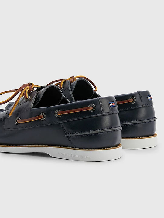 Δερμάτινα Ανδρικά Boat Shoes σε Μπλε Χρώμα