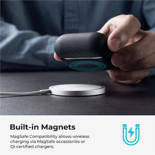 Pitaka MagEZ MagSafe Hülle Synthetisch,Polyester/Cotton/Leather Black / Grey für Apple AirPods Pro
