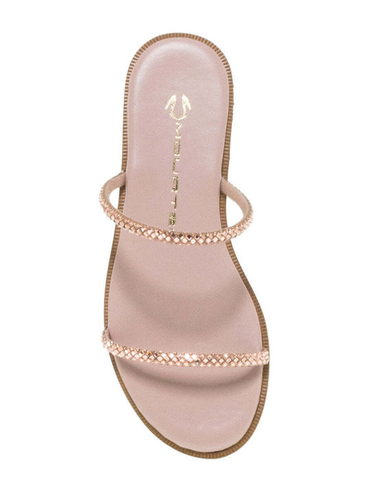 Mourtzi Leather Women's Flat Sandals Nude