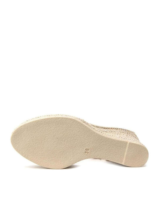Women's Leather Platform Espadrilles Gold