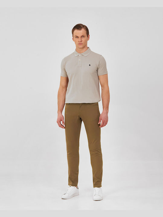 Pantaloni slim fit cu cinci buzunare B.S Bags Beige COTON MONOCROM TOATĂ ZIUA, CASUAL, BUSINESS