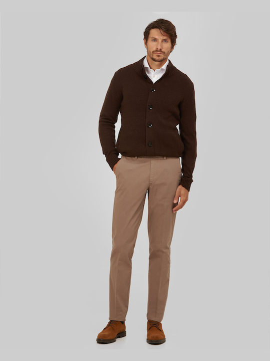 Παντελόνι Chinos Slim Fit σε Μπεζ Σκούρο Winfield Beige Dark ΜΟΝΟΧΡΩΜΟ ΒΡΑΔΥΝΟ,ALL DAY,CASUAL,BUSINESS