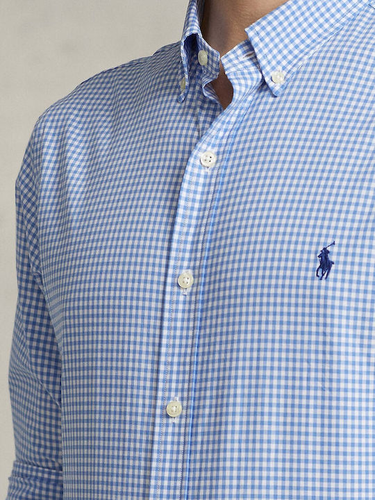 Ralph Lauren Men's Shirt Long Sleeve Checked Light Blue