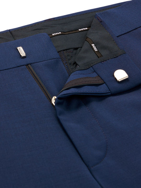 Genius Trousers Chino Elastic in Slim Fit Navy Blue