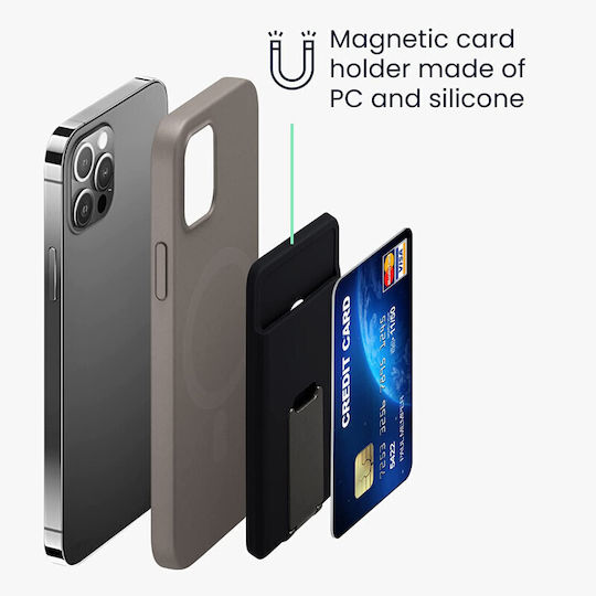 KWmobile MagSafe Θήκη Καρτών 12 Series / iPhone 13 Series / iPhone 14 Series σε Μαύρο χρώμα