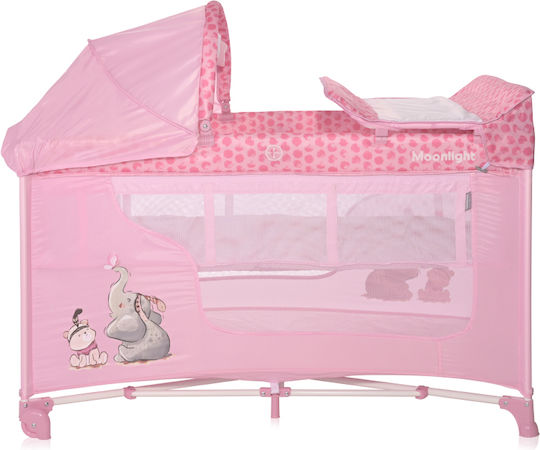 Lorelli Moonlight Plus Loc de joacă 2 Nivele cu Schimbător Roz 126x70cm