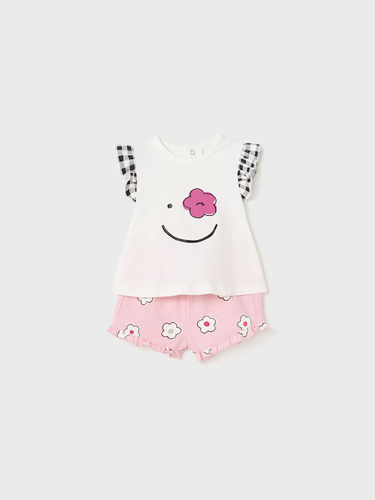 Mayoral Kids Set with Shorts Summer 4pcs Pink