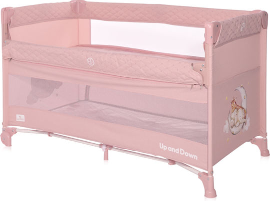 Lorelli Up & Down Sleeping Animals Playpen 2 Levels Mellow Rose 125x65cm