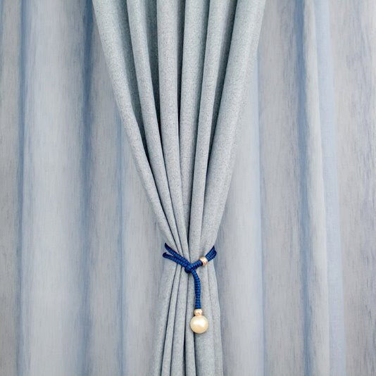 My Home Luxury Curtains with Grommets Light Blue 280x270cm