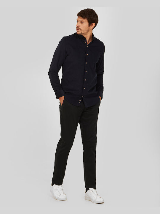 Button Down Modern Fit Shirt in Dark Blue Kaiserhoff Cotton - BUTTON - DOWN MONOCHROME ALL DAY, CASUAL, BUSINESS