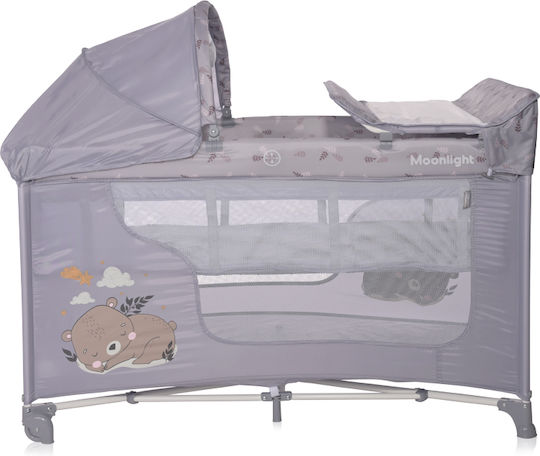 Lorelli Moonlight Plus Laufstall 2 Ebenen mit Wickeltisch & Matratze Gray 126x70cm