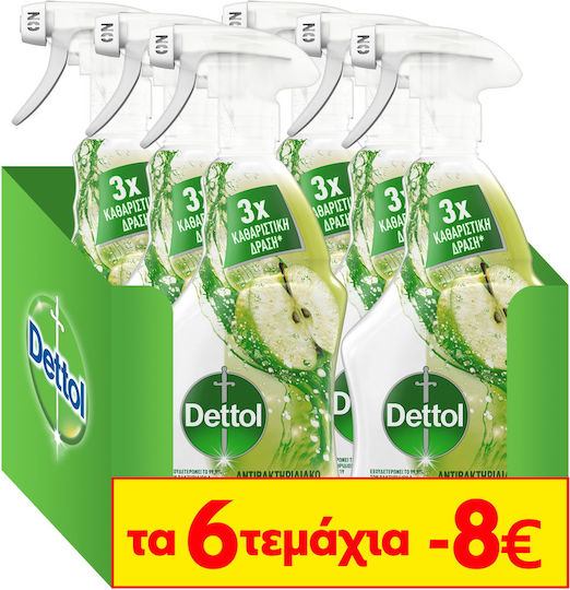 Dettol Power & Fresh Advance Cleaning Spray General Use Disinfectant Green Apple 6x500ml