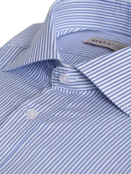 HD x Vardas Blue REX Collar Striped Slim Fit Shirt