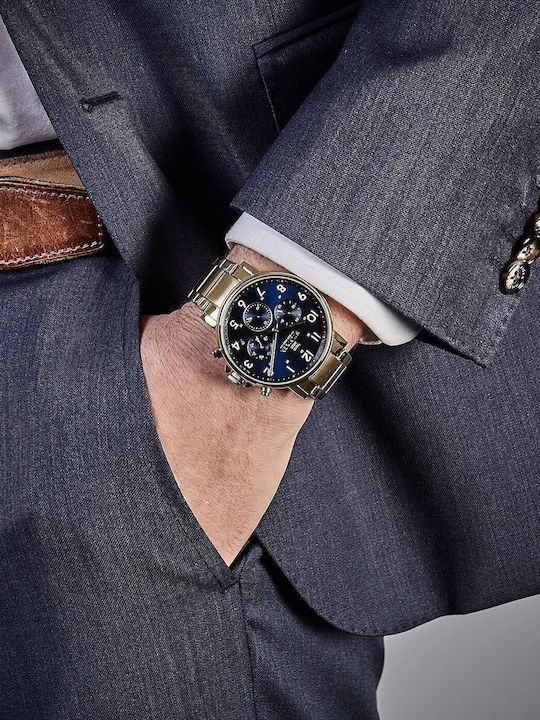 Tommy Hilfiger Daniel Ανδρικό Ρολόι 45mm Μπαταρίας με Χρυσό Μεταλλικό Μπρασελέ