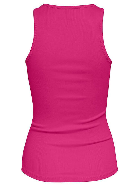 Women's Summer Blouse Cotton Sleeveless Fuchsia