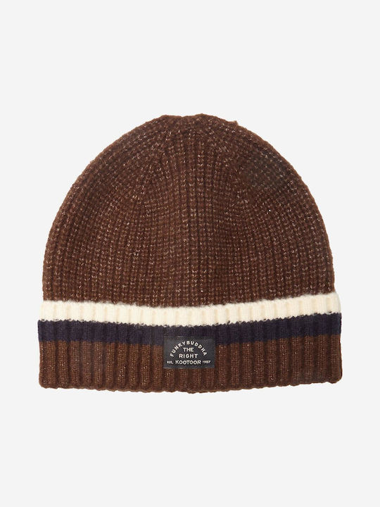 Funky Buddha Beanie Ανδρικός Σκούφος Πλεκτός σε Καφέ χρώμα