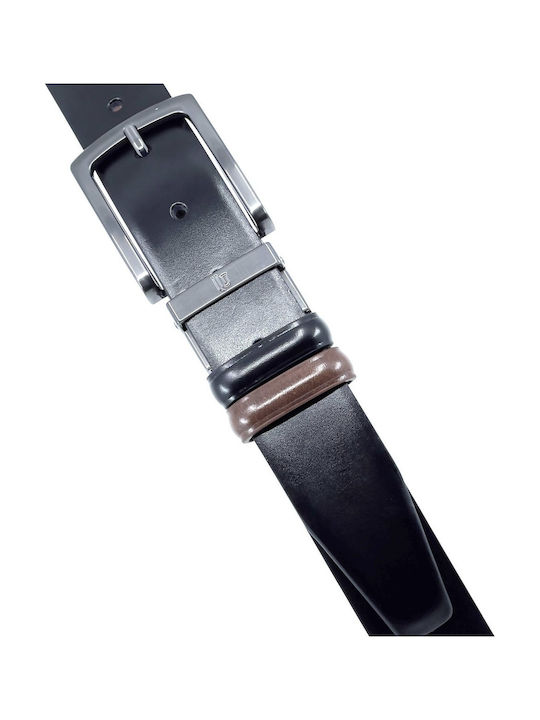 Double Sided Men's Belt Leather Double Sided Black / Brown