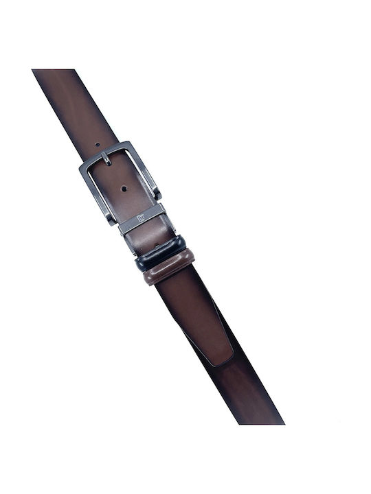 Double Sided Men's Belt Leather Double Sided Black / Brown